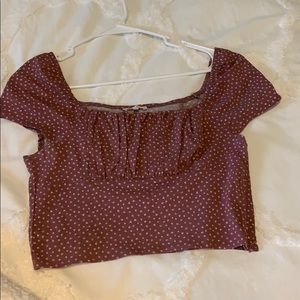 super cute pink and white flower pattern crop top